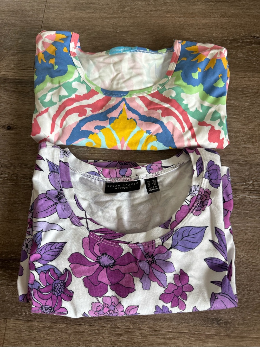 Bundle of Tops- Multicolor & Purple/White